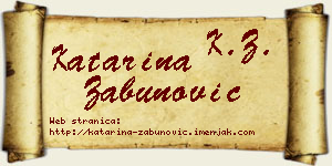 Katarina Zabunović vizit kartica